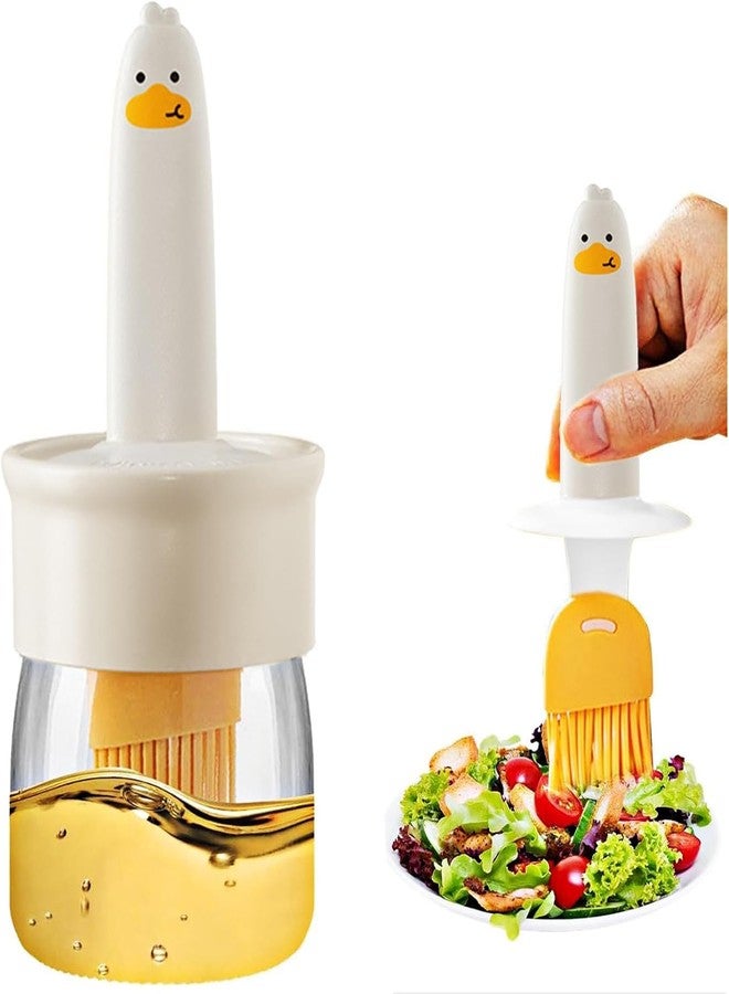 Tendula Silicone Brush and high Temperature Resistant Oil Bottle Integrated Barbecue Cooking Utensils Home&Kitchen (White) - Image 1